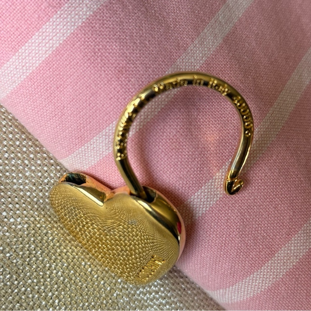 MOSCHINO BY REDWALL GOLD TONED HEART LOCK BAG CHARM 1980s Vintage Key - Picture 11 of 13